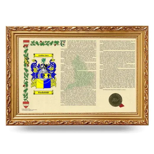 Wackefeild Armorial Landscape Framed - Gold