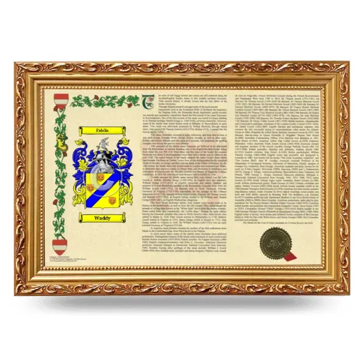 Waddy Armorial Landscape Framed - Gold