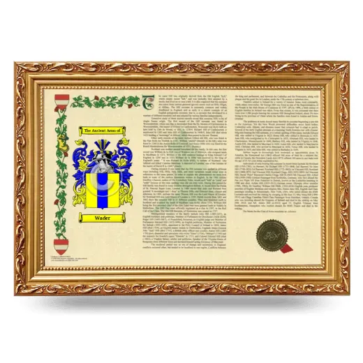 Wader Armorial Landscape Framed - Gold