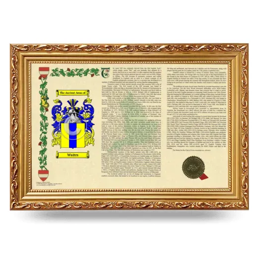 Waitrs Armorial Landscape Framed - Gold