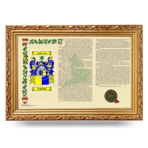 Wakefeld Armorial Landscape Framed - Gold