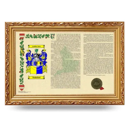 Wakeferd Armorial Landscape Framed - Gold