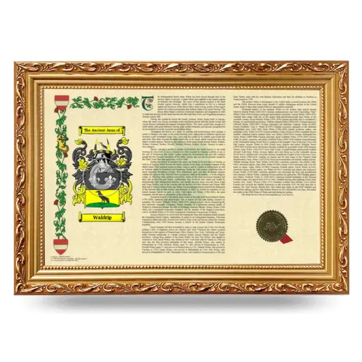 Waldrip Armorial Landscape Framed - Gold