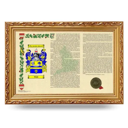 Wale Armorial Landscape Framed - Gold