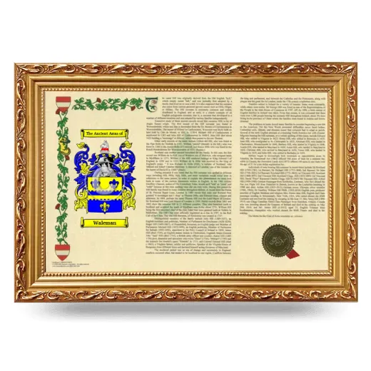 Waleman Armorial Landscape Framed - Gold