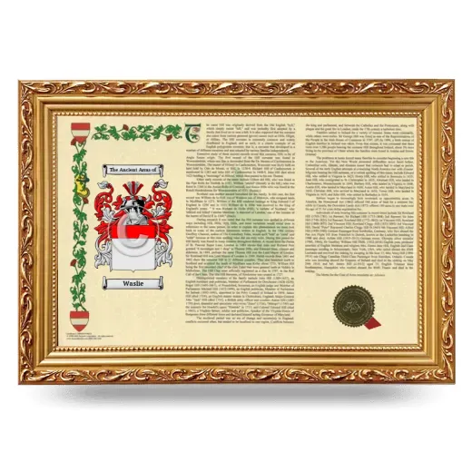 Waslie Armorial Landscape Framed - Gold
