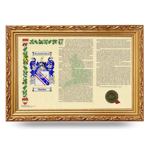 Watchet Armorial Landscape Framed - Gold