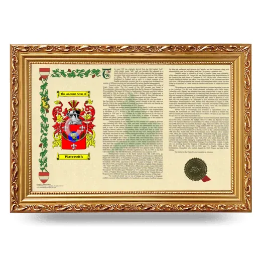 Wateswith Armorial Landscape Framed - Gold