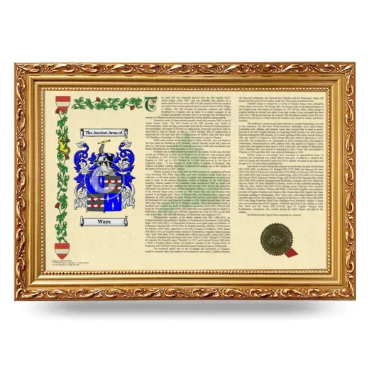 Ways Armorial Landscape Framed - Gold