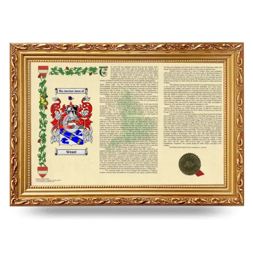 Weast Armorial Landscape Framed - Gold