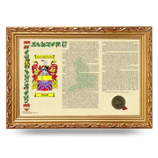 Weavil Armorial Landscape Framed - Gold