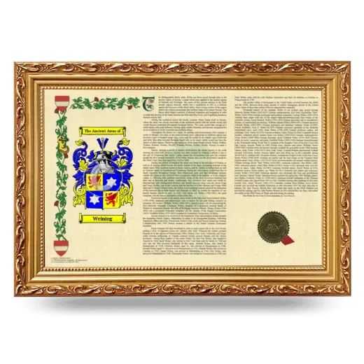 Weining Armorial Landscape Framed - Gold