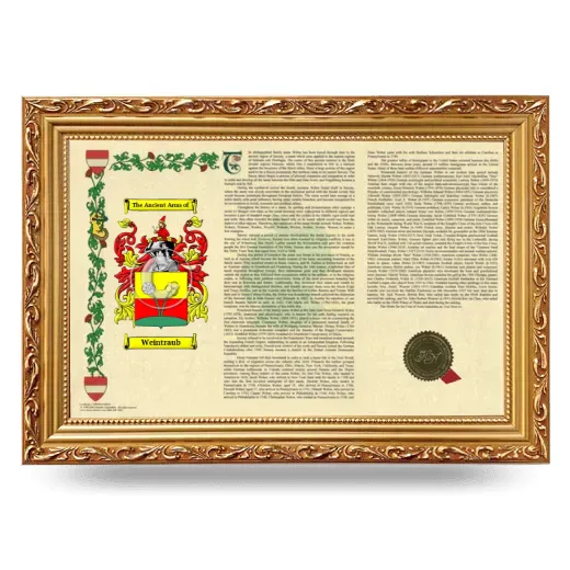 Weintraub Armorial Landscape Framed - Gold