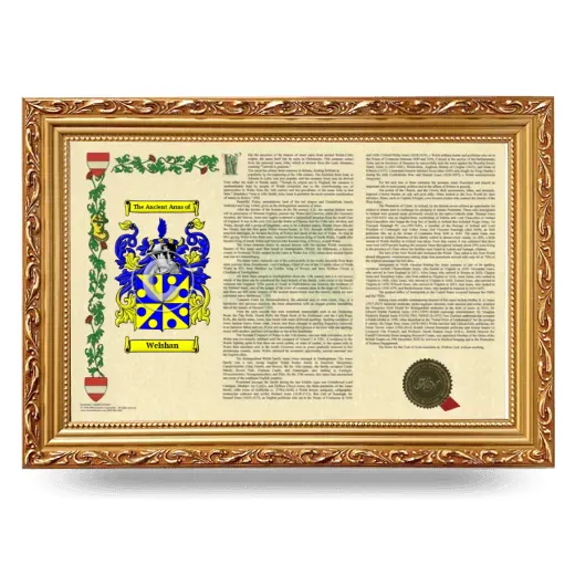 Welshan Armorial Landscape Framed - Gold