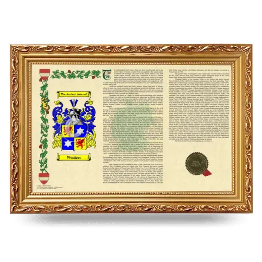 Weniger Armorial Landscape Framed - Gold