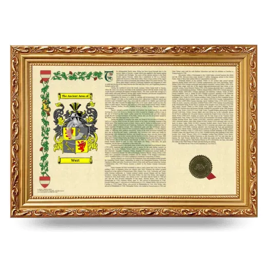 Wert Armorial Landscape Framed - Gold
