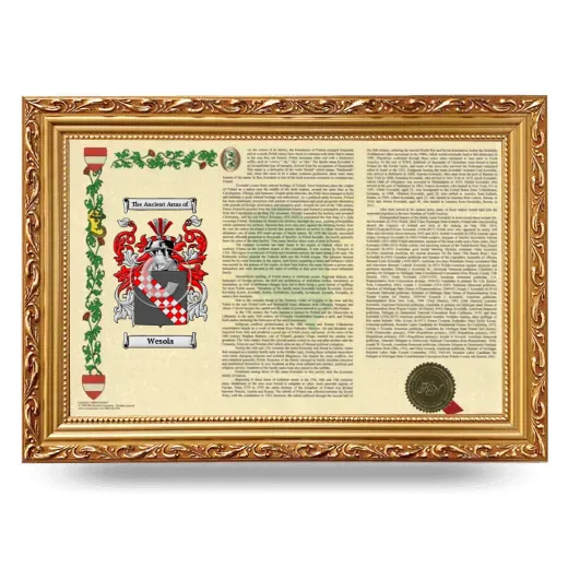 Wesola Armorial Landscape Framed - Gold
