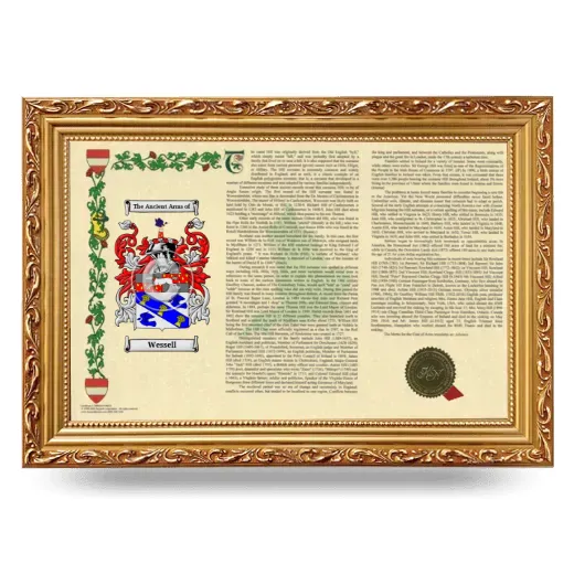 Wessell Armorial Landscape Framed - Gold