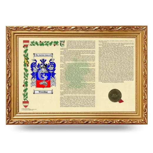 Wessling Armorial Landscape Framed - Gold