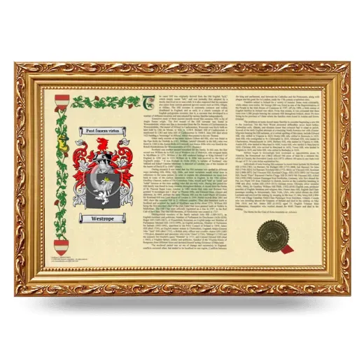 Westrope Armorial Landscape Framed - Gold
