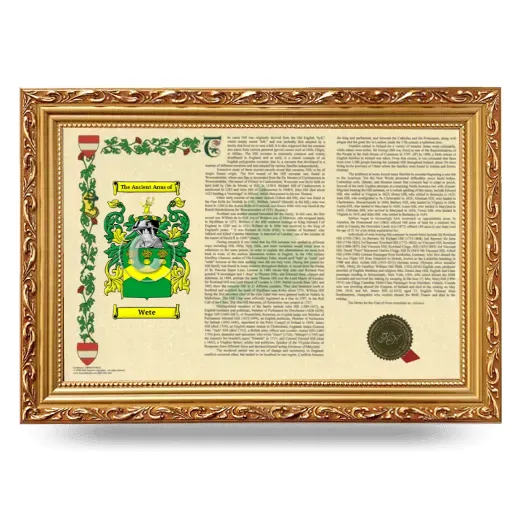 Wete Armorial Landscape Framed - Gold