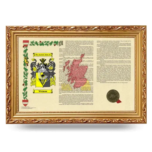 Wetman Armorial Landscape Framed - Gold