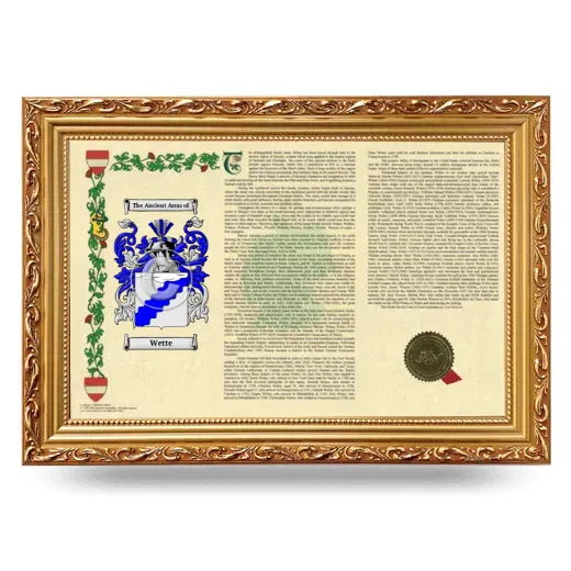 Wette Armorial Landscape Framed - Gold
