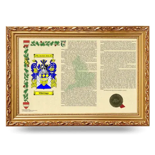 Whittings Armorial Landscape Framed - Gold