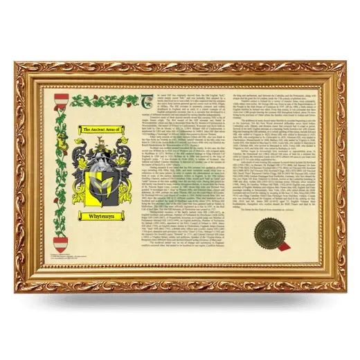 Whytemyn Armorial Landscape Framed - Gold