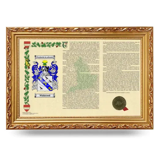 Wicksteed Armorial Landscape Framed - Gold