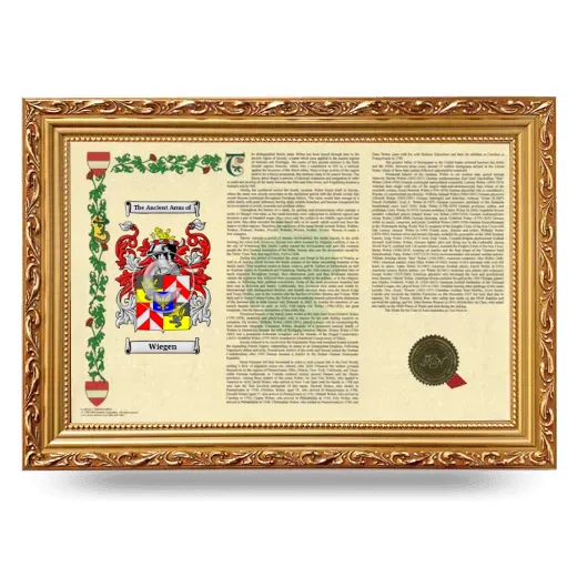 Wiegen Armorial Landscape Framed - Gold