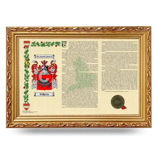 Willgress Armorial Landscape Framed - Gold