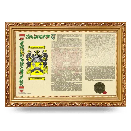 Williamson Armorial Landscape Framed - Gold