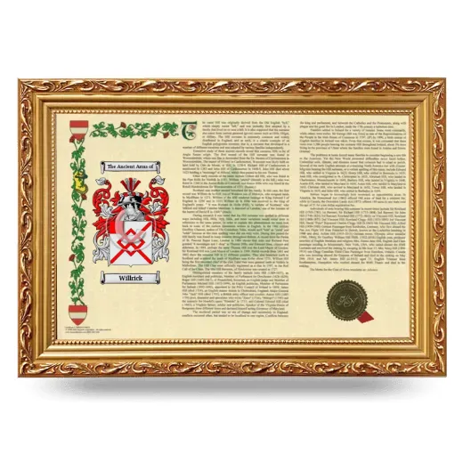 Willrick Armorial Landscape Framed - Gold