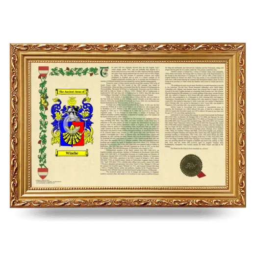 Winche Armorial Landscape Framed - Gold