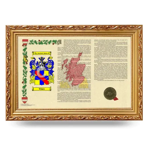 Wines Armorial Landscape Framed - Gold