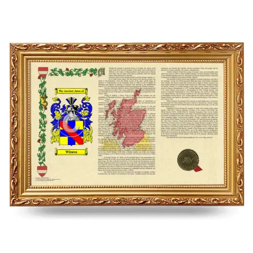 Winess Armorial Landscape Framed - Gold