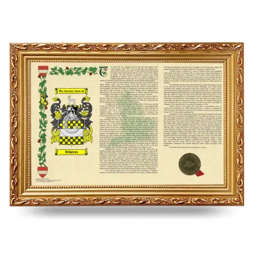 Winters Armorial Landscape Framed - Gold