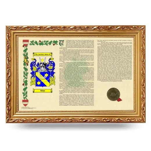 Wise Armorial Landscape Framed - Gold