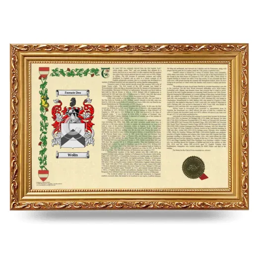 Wolin Armorial Landscape Framed - Gold