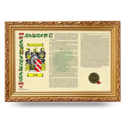 Wolle Armorial Landscape Framed - Gold