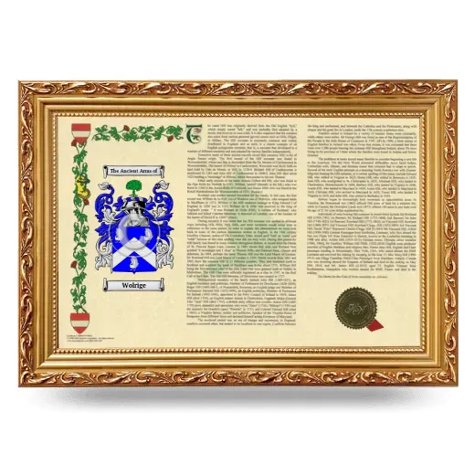 Wolrige Armorial Landscape Framed - Gold