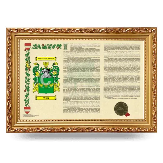 Wom Armorial Landscape Framed - Gold