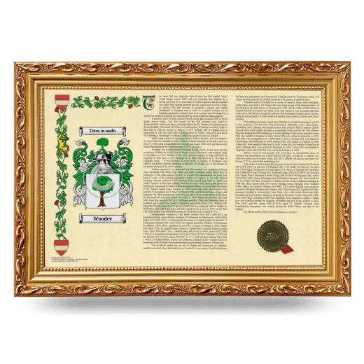 Woodey Armorial Landscape Framed - Gold