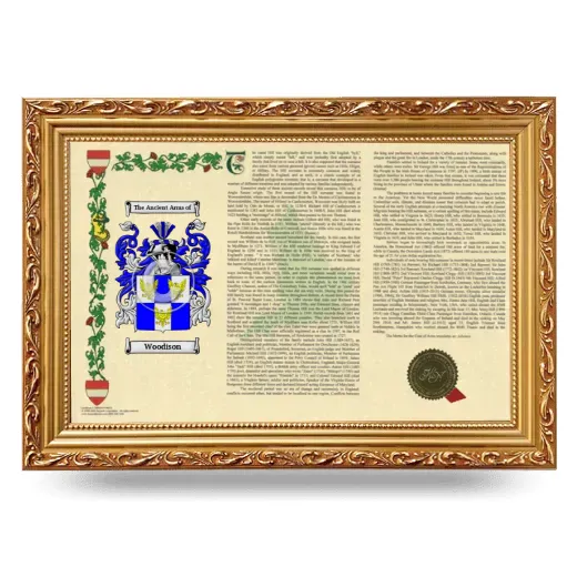 Woodison Armorial Landscape Framed - Gold