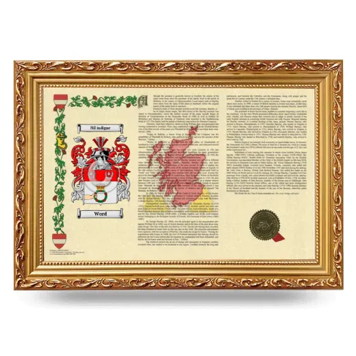 Word Armorial Landscape Framed - Gold
