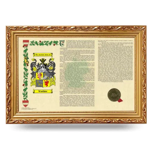 Worthier Armorial Landscape Framed - Gold