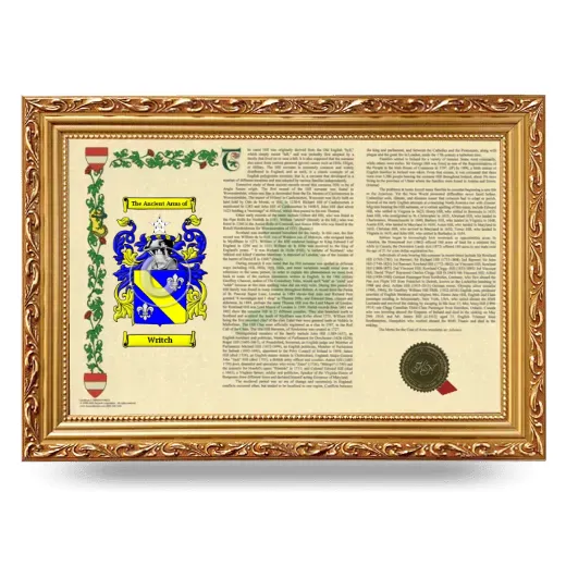 Writch Armorial Landscape Framed - Gold