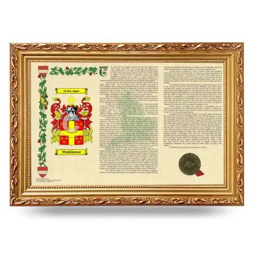 Wudehouse Armorial Landscape Framed - Gold