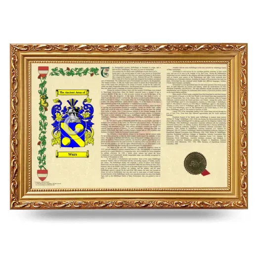 Wurs Armorial Landscape Framed - Gold
